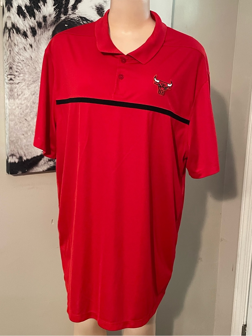 Nike DriFit Polo collar Shirt top NBA Chicago bulls moisture wicking Men’s XL